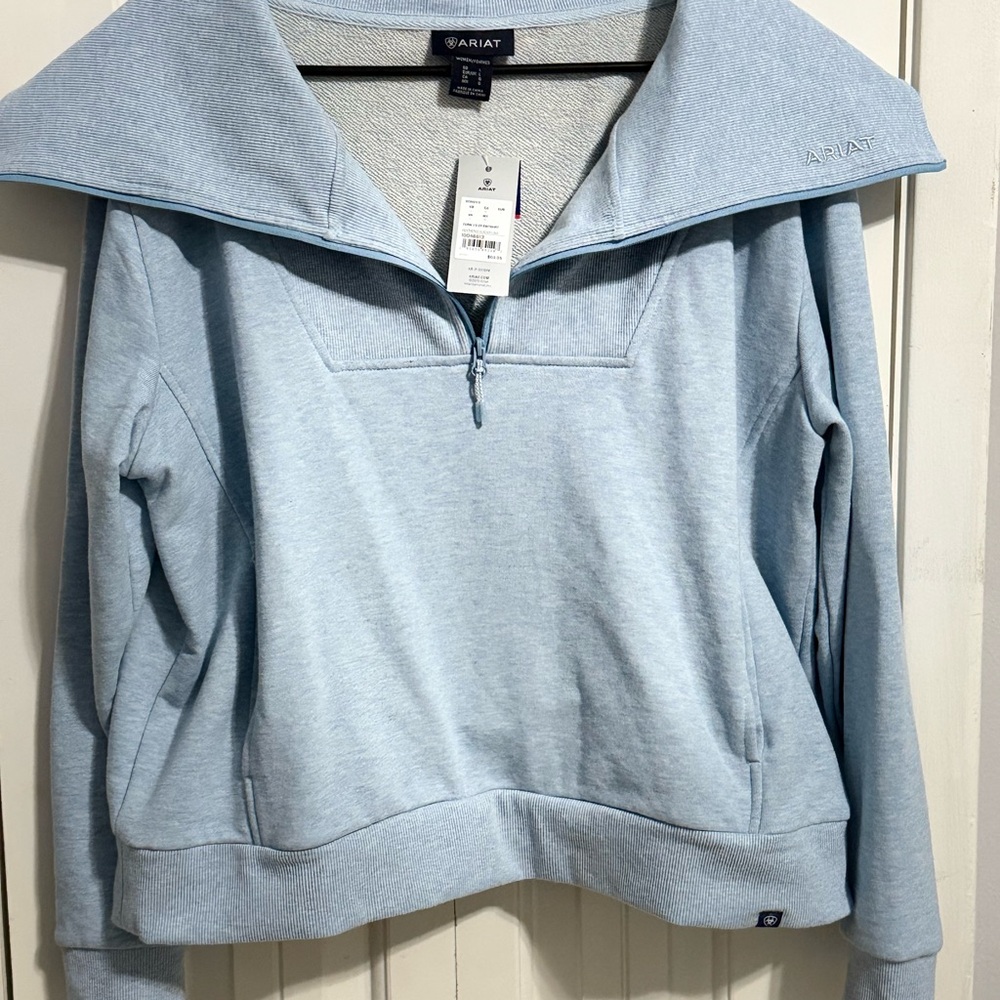 Ariat Blue Cowl Neck Sweater with Relaxed Fit